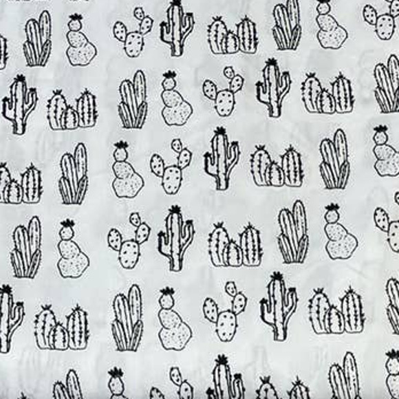 Room Essentials Twin XL  Succulent Cactus Black White 100% Polyester Flat Sheet - Picture 1 of 4